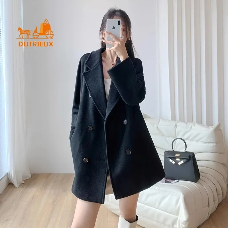 High-end Max Women Short Coat, Luxury Double-faced Cashmere Wool Women Coat Jacket, New Winter Warm Suit Collar Jacket for Women