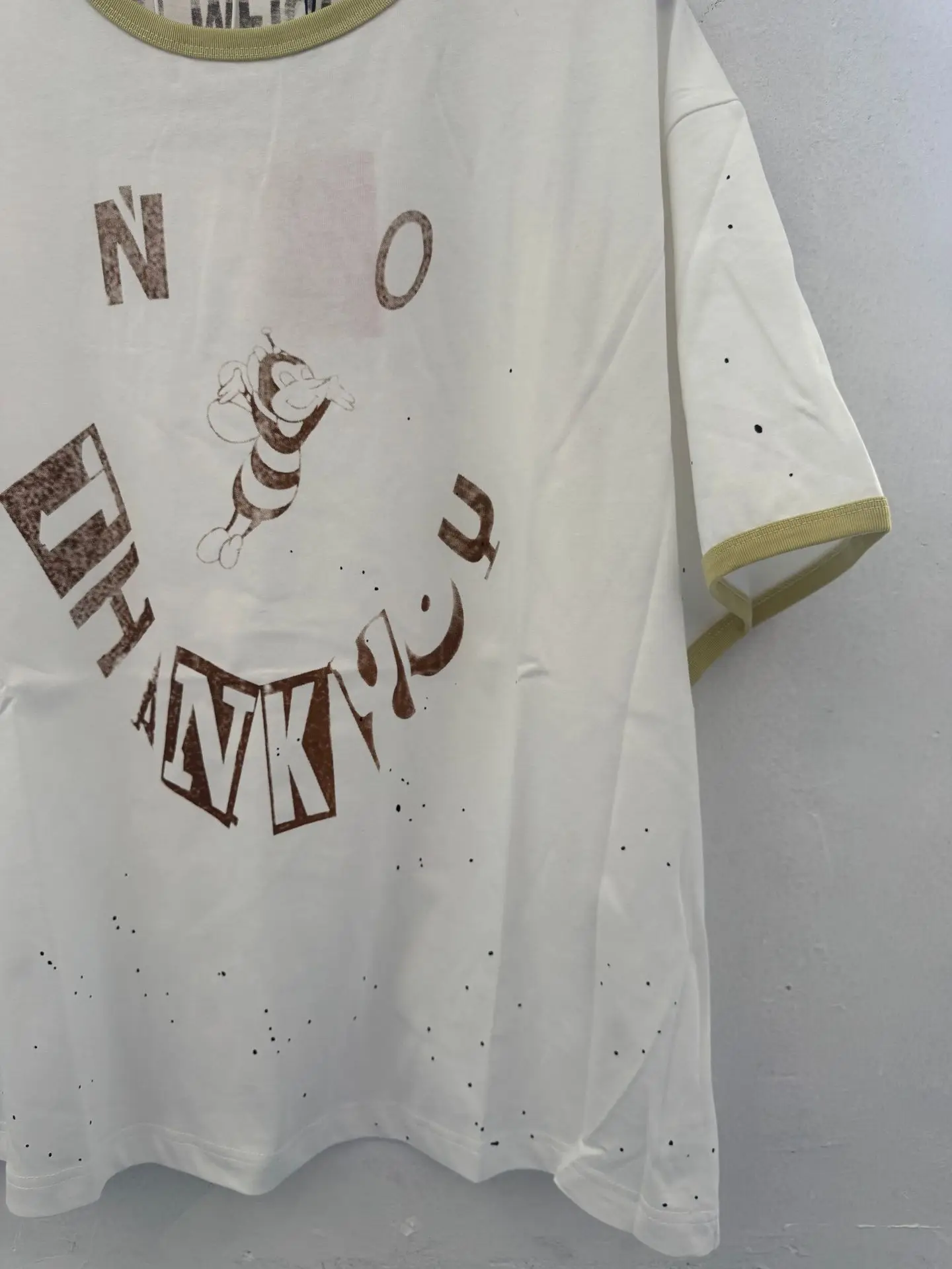 New Men SECND SLF No Thank You Bee T Shirts T-Shirt Hip Hop Skateboard Street Cotton T-Shirts Tee Top US size A226