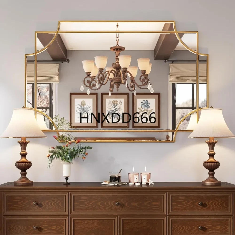 Large Gold Mirror for Wall, Modern Decorative Mirror Rectangle Wall Vanity Mirror Bevelled Full Length for Bathroom Living Room