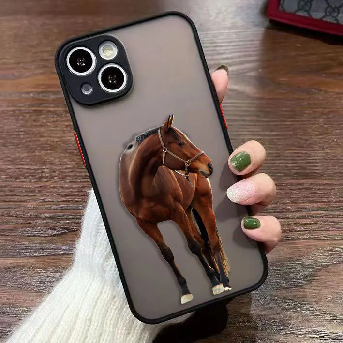 

Handsome White Black Horse Matte Phone Case For Infinix NOTE HOT 11 12 20I 60 30 SMART SPARK 6 8 9 10 8 8P 20 POVA 3 ZERO Case