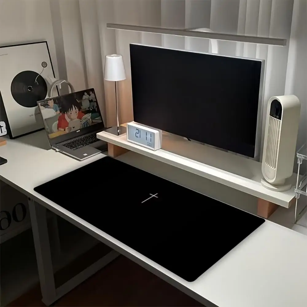 Simple Black Cross Gaming Mouse Pad Non Slip Rubber Smooth Large Multipurpose Desk Mat For Gamer Work Desktop Table Decor