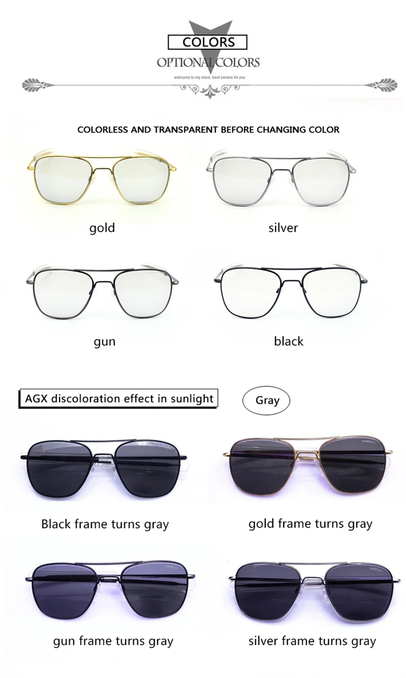RE Sonnenbrille Mann Amerikanische Armee Militär Luftfahrt Pilot Sonnenbrille Gradienten Objektiv Frau Luxus Marke Vintage Titan Rahmen – Detail 10