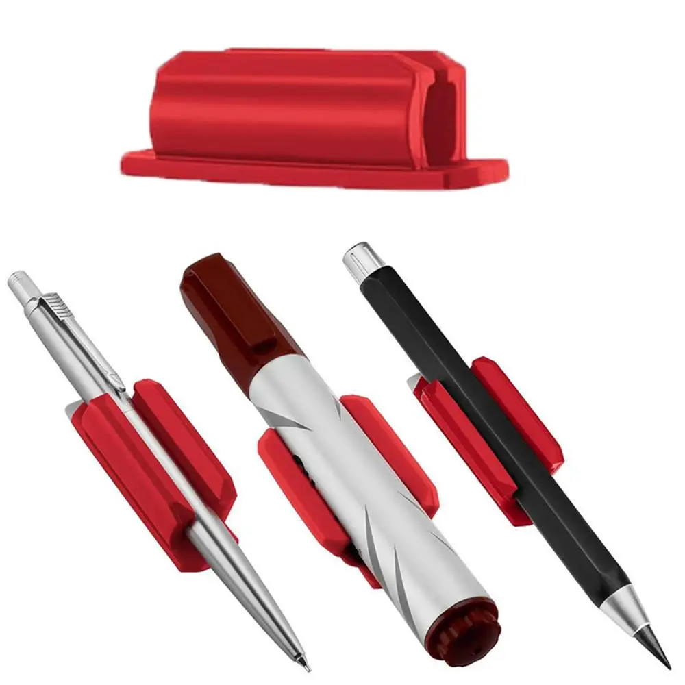 Silicone Self-Adhesive Pencil Holder For Notebook Solid Color Flexible Portable Desktop Pen Holder Stationery Display Stand NEW
