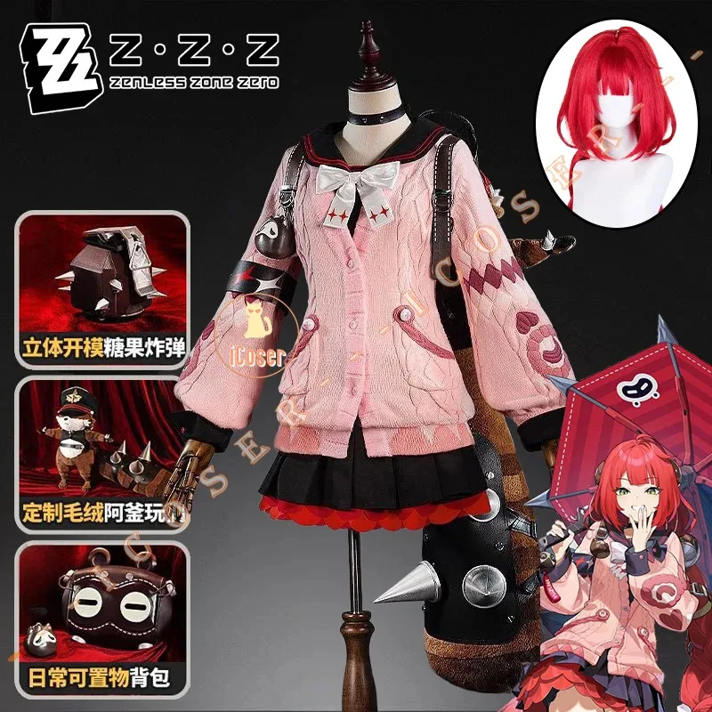 Zenless Zone Zero Ukinami Yuzuha Cosplay disfraz peluca falda traje pendientes Spook Shack fiesta de Halloween para mujeres niñas iCoser