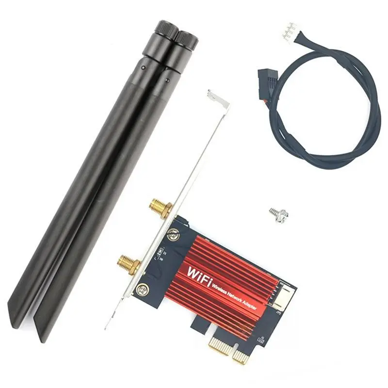 

Беспроводной сетевой адаптер A13E-AX900 Wifi 6 PCI-E с Bluetooth 5.4+ и антенной 8 дБ, двухдиапазонный (2.4G/5Ghz) для Windows 10/11