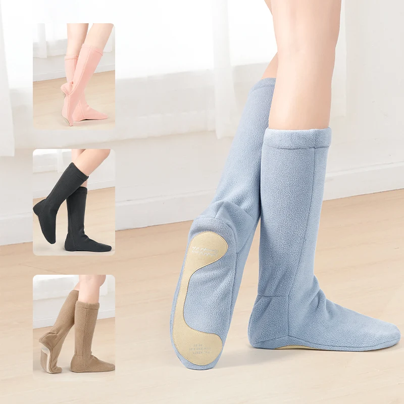 Botas de ballet cálidas para mujeres y adolescentes, botas de terciopelo cálidas, botas altas de baile térmicas, zapatos de ballet de alta calidad, zapatos de entrenamiento para invierno