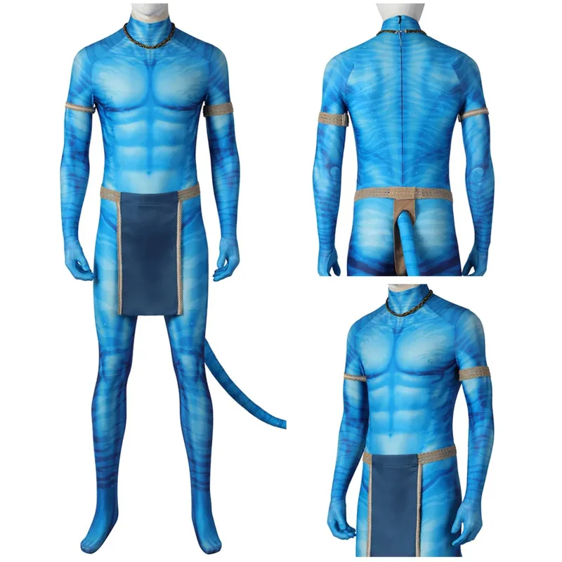 Jack Sully Costume Cosplay Movie Avatar 2 tuta coda abiti Halloween Carnival Party Suit per uomini adulti Roleplay