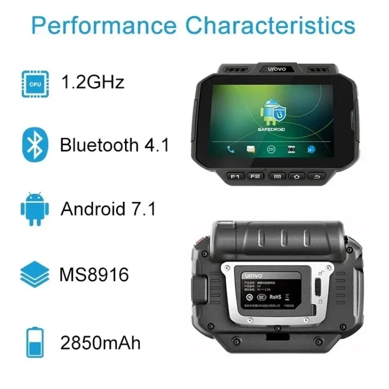 2025Urovo U2 10 2GB RAM/16GB ROM Wearable  Computer with Quad-core 1.2GHz 64-bit CPU Wearable Data Terminal