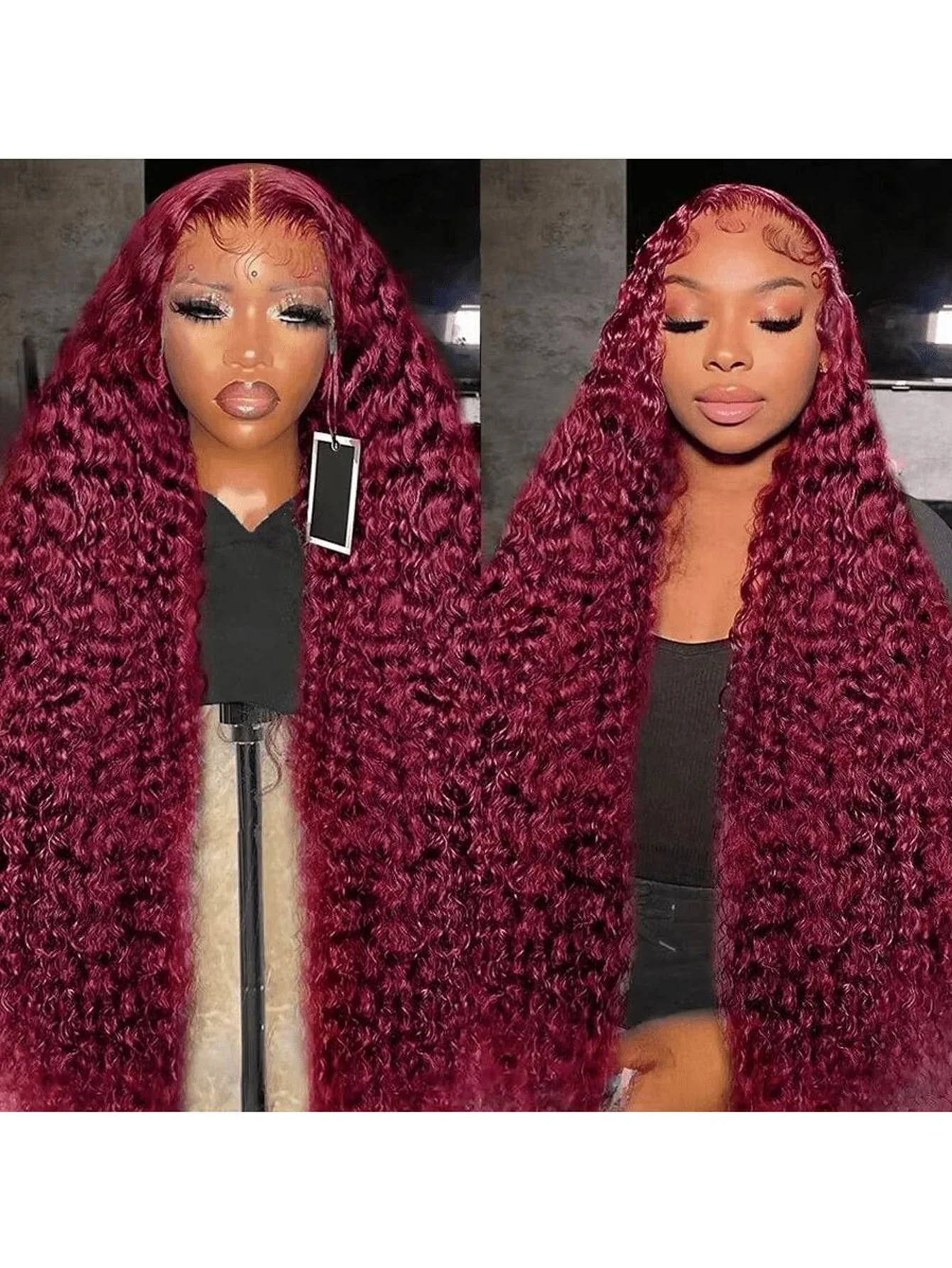 Pelucas delanteras de encaje Borgoña 99j cabello humano 28 pulgadas 13x4 HD onda profunda frente de encaje pelucas sin pegamento cabello humano prearrancado