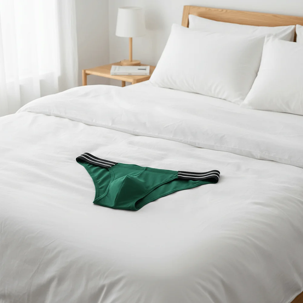 Unterhosen, Herren-Dessous, Herren-Triangel-Slips, gestreift, mittelhohe Taille, dünne Herren-Slips, große Größen, atmungsaktive Unterwäsche für Herren. – Detail 4