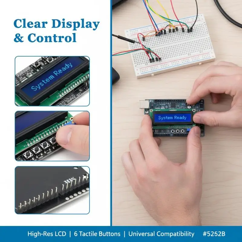Picture 3: LCD1602 Blue Screen Display Module With Keypad Shield 1602 LCD Board