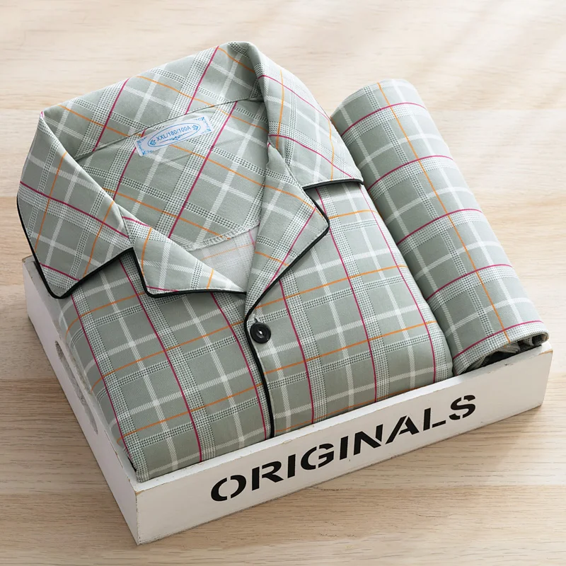 Men's cardigan cyan plaid