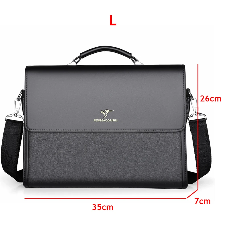 NONE Men's Leather Briefcase Black 6