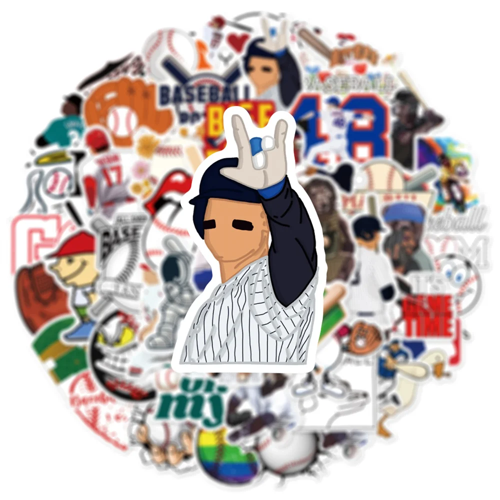 50pcs Cartoon Baseball Graffiti Stickers For Scrapbook Notebooks Phone Craft Supplies Vintage DIY Sticker Pack