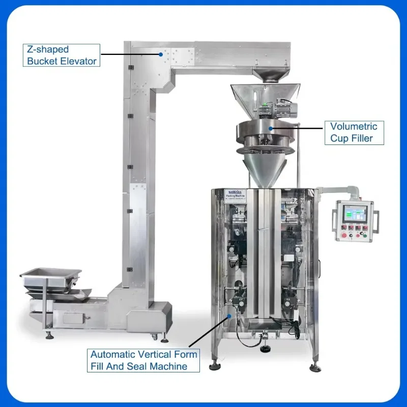 Automatic Vertical 1kg Bag Packing Machine Volumetric Cup Weighting Sugar Salt Packing Machine Customized