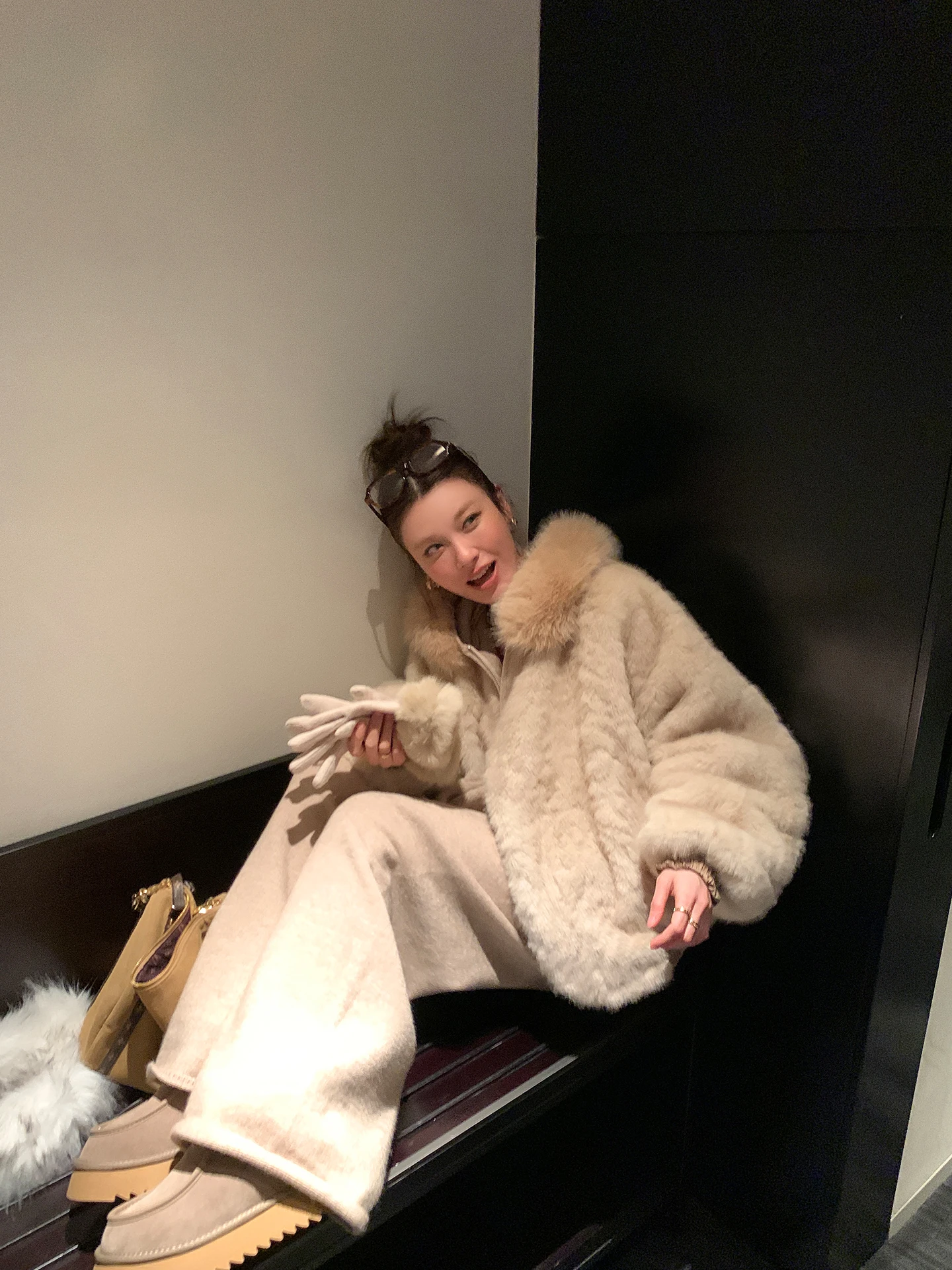 

DULA Soft Plu Fur Coat Women's Winter Lazy Sle Warmth Environmental Protection Leatherette Outerwear Daily Youth Pure Color