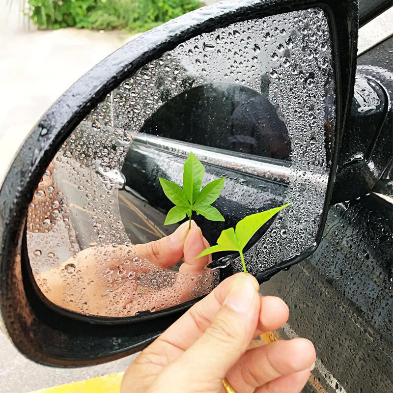 

【2PCS 95mm*95mm】Universal Car Micro-nano Rearview Mirror Rainproof Film Anti-fog Membrane Auto Exterior Paste Type Rainproof Fil