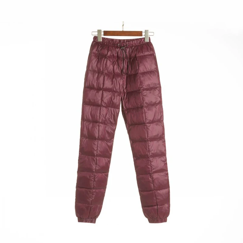 

High Quality Winter Female Plus Size Warm Cotton Down Pant Women Solid Colors High Waist Straight Trousers Oversized Pantalones