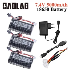 7.4V 5000mAh lipo Battery 18650 SM for wltoys 104310 104311 S033g Q1 H101 18301/18302 18311 18312 Rc Boats Cars Tanks Drone Part