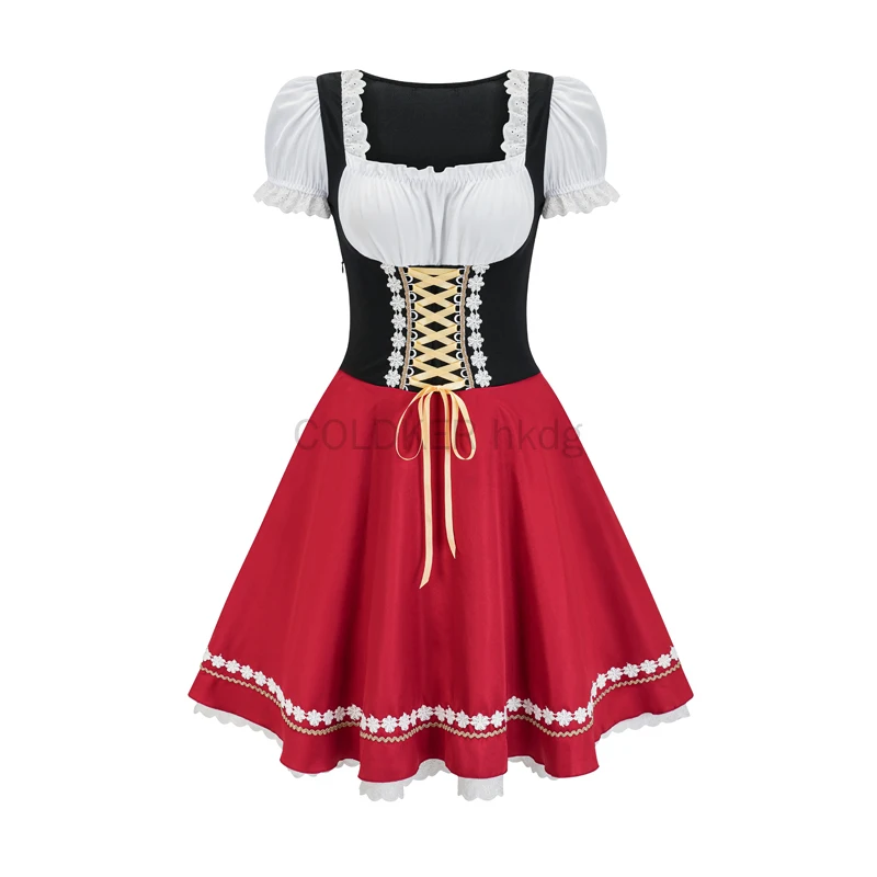 2024 New Women's Munich Oktoberfest Costume Dirndl Dress Traditional German Bavarian Beer Girl Party Dresses