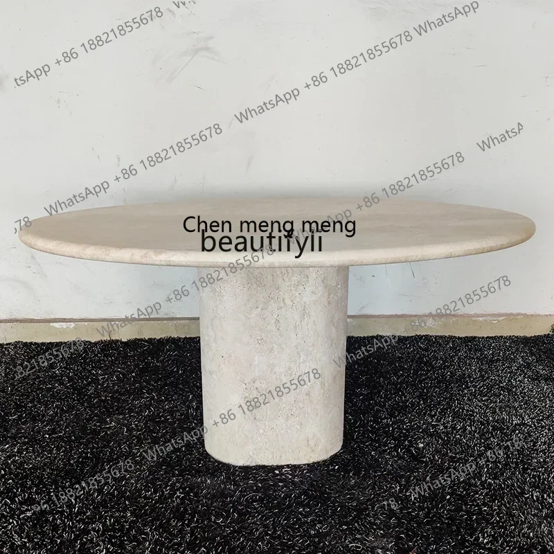 182Cave Stone Dining Table Rectangular Cave Stone Long Table Natural Quiet Style Dining Room TableQ