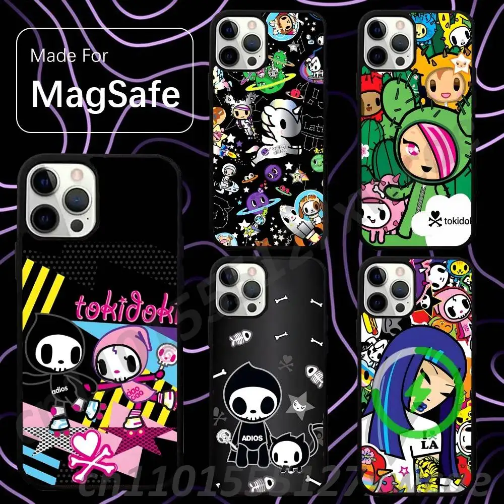 Fashion Japanese T-Tokidokis For Magsafe Wireless Charger Case For iPhone 15,16,17,13,14,11,12,Pro,Max,Plus,E,Air,Mini Magnetic