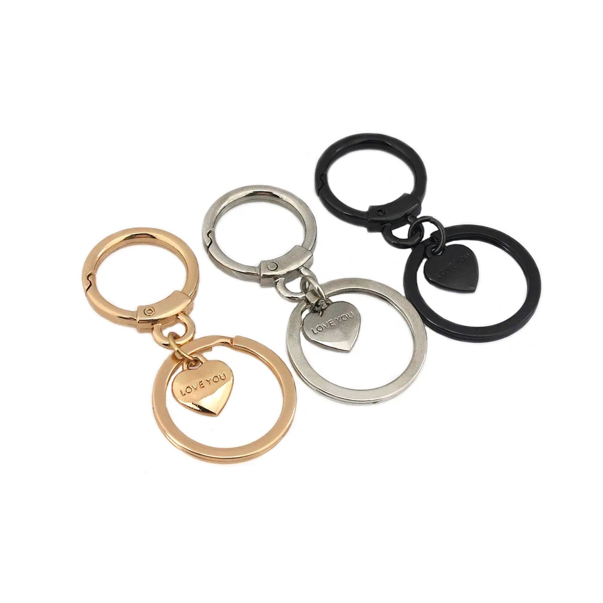 1pcs Fashion Metal Openable Spring Ring Keyring Double Loop Keychain for DIY Leather Craft Bag Purse Belt Strap Accessories