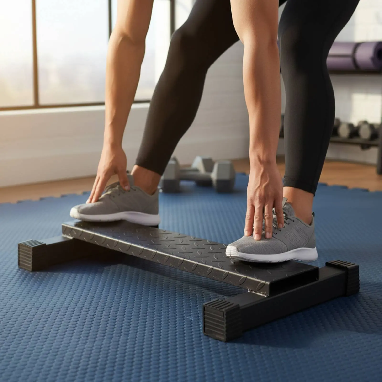 Standing Calf Raise Stand Non-Slip Surface Steel Calf Raise Block Stable Design Squat Wedge Block for Athletes, Bodybuilders