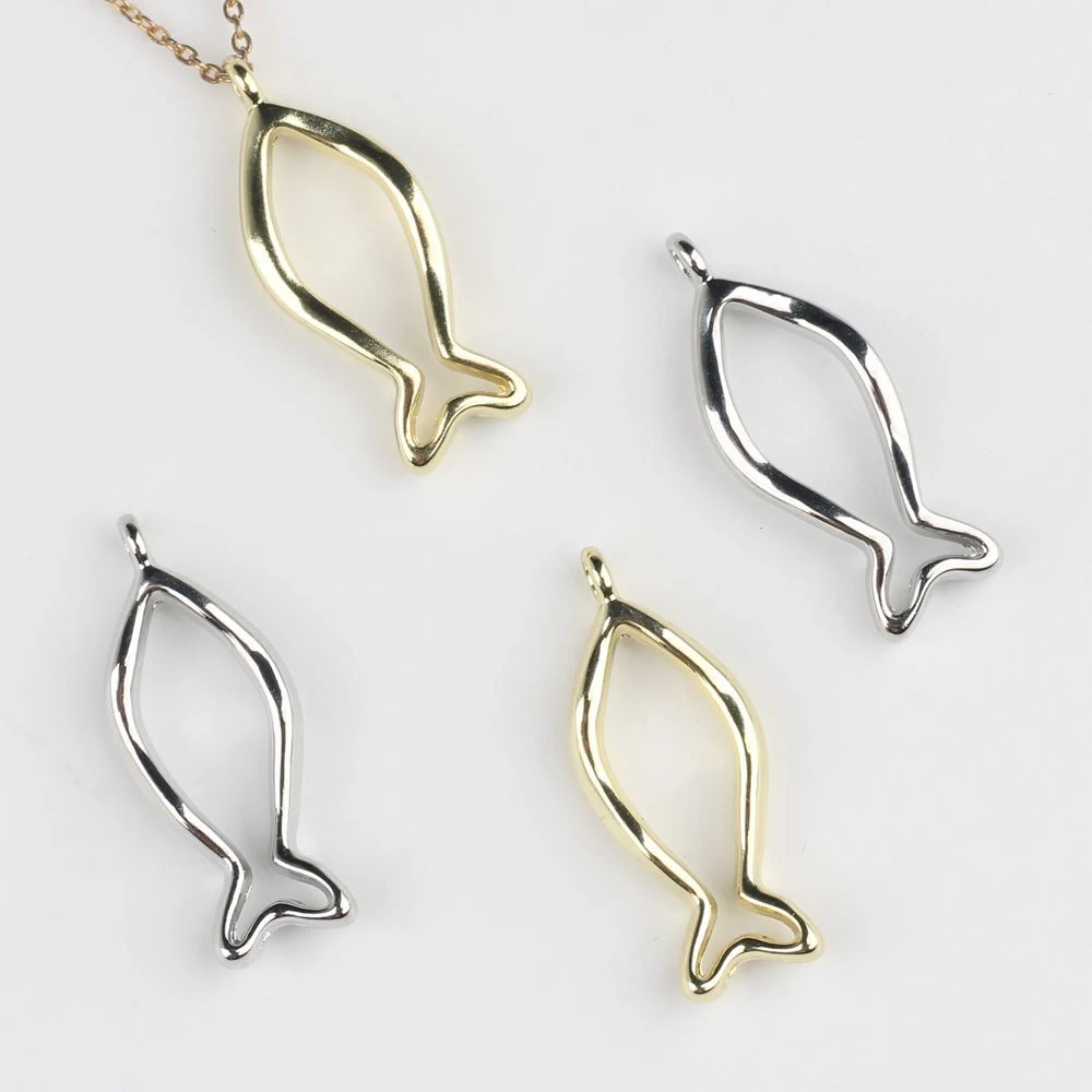 10pcs Simple Cute Hollow Out Fish Snake Pendant Jewelry Making Accessories DIY Handmade Earrings Necklace Bracelet Supplies Gift