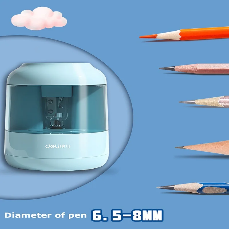 Deli Tungsten Aço Lâmina Papelaria Suprimentos, Morandi Cor rápida Sharpener para alunos do ensino primário e secundário