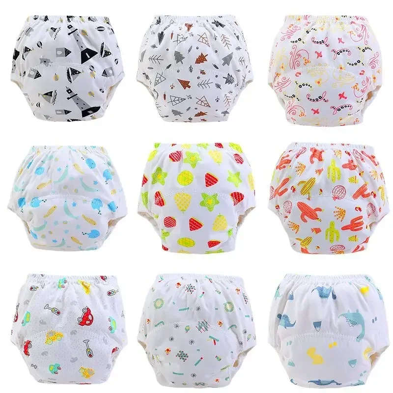 35Pc/Lot Baby Diapers Reusable Cloth Nappies Waterproof Newborn Cotton Diaper Cover for Children Training Pants