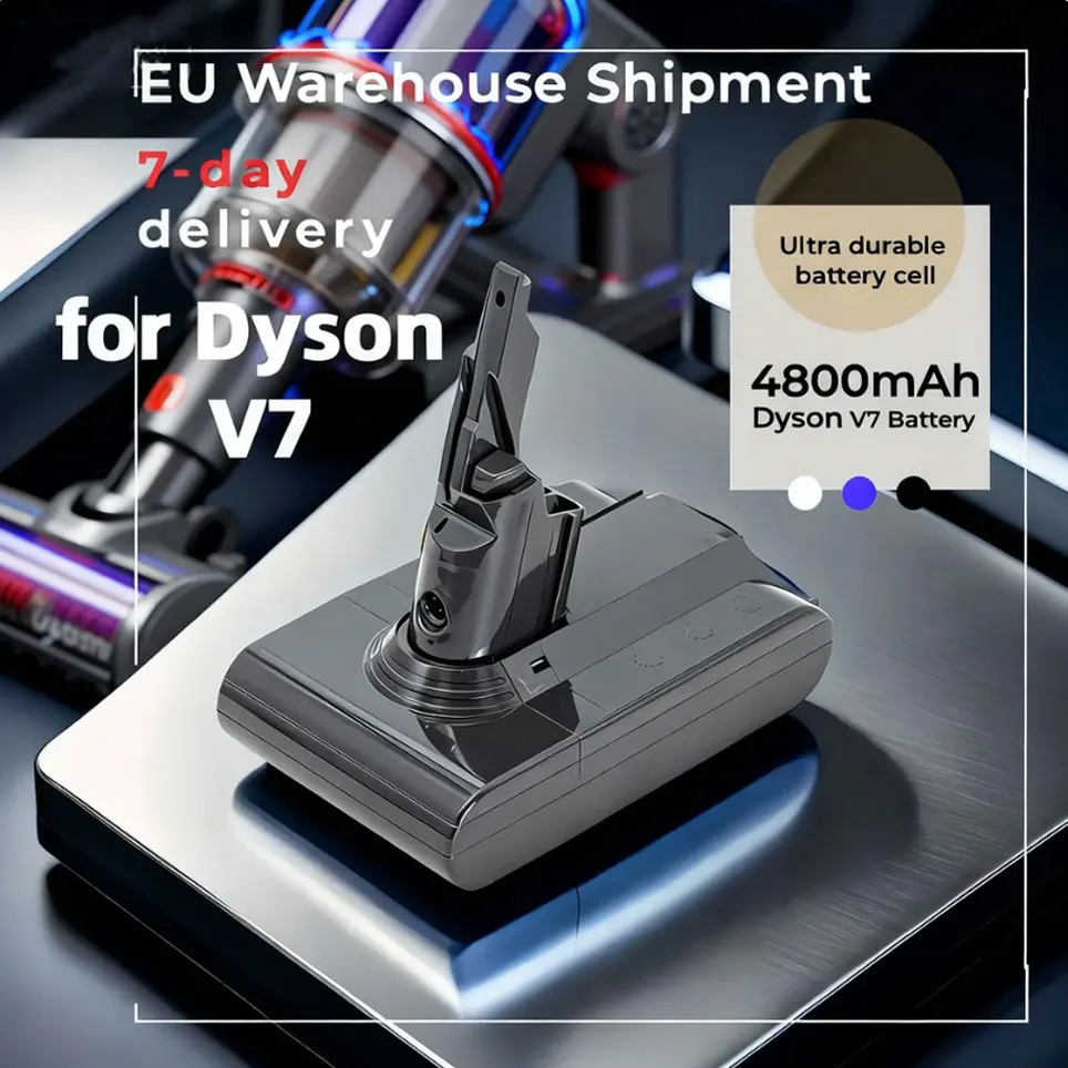 Batterie Dyson V7 100% authentique - 21,6V Li-ion Remplacement pour aspirateur Dyson V7 Tier Pro - Solution d'alimentation haute performance
