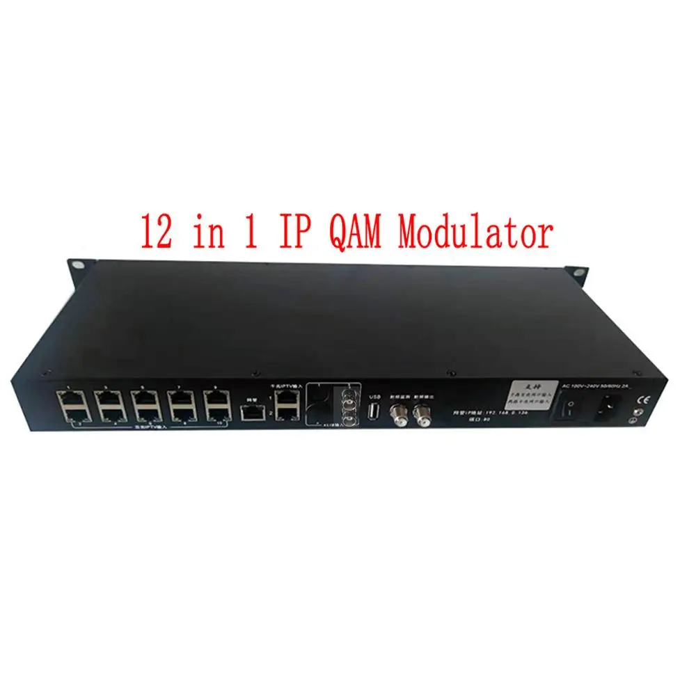 12-channel Ip/asi Qam Modulator Multicast Rtp/udp To Rf Dvb-c Output Cable Tv Digitizer Asi Ip To Dvb-c Rf Modulator