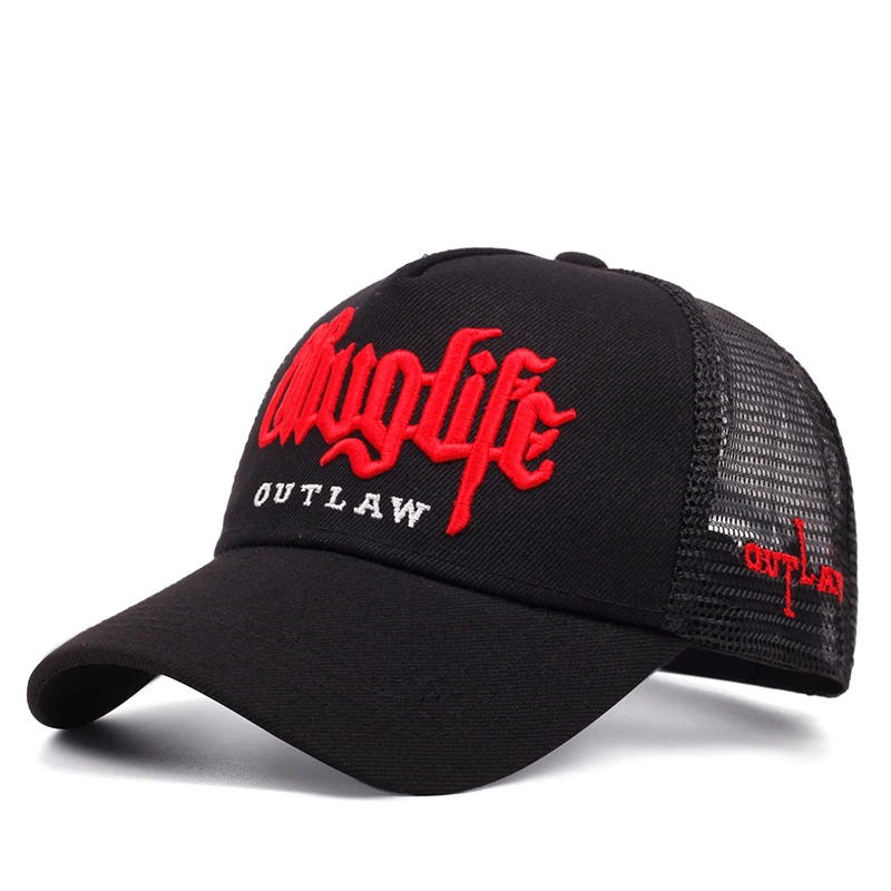 Fashion Fastball CAP Thuglife Embroidery Hiphop Baseball Cap Snapback Hat Adult Outdoor Adjustable Casual Sun Casual Cowboy Hat