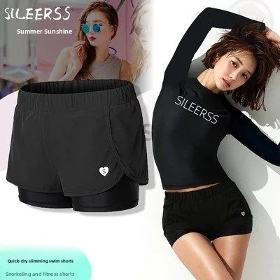 

Black Bikini Swimsuit Women's Single Swim Bottom Large Size Brief Underwear Nylon Spandex Material for Snorkeling
