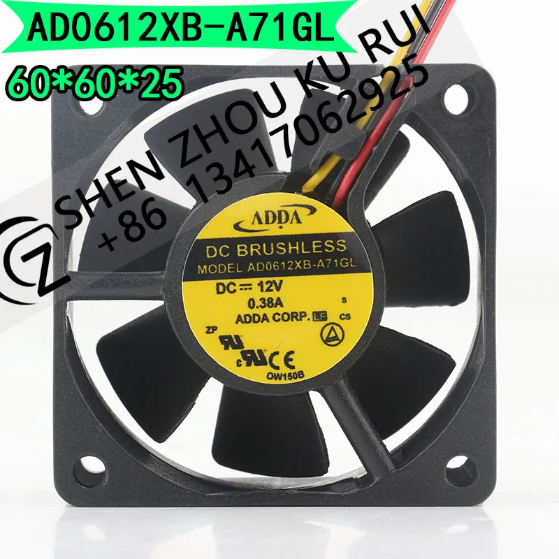 

ADDA 5V 24V 48V DC 12V 0.38A AC EC 6025 60x60x25 mm 6CM High air volume axial flow CPU Power supply AD0612XB-A71GL cooling fan