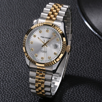 Branded Mechanical Wristwatch Steel Watchband Crystal Index Automatic Movement Watch Metal Bracelet Luxury Timepieces