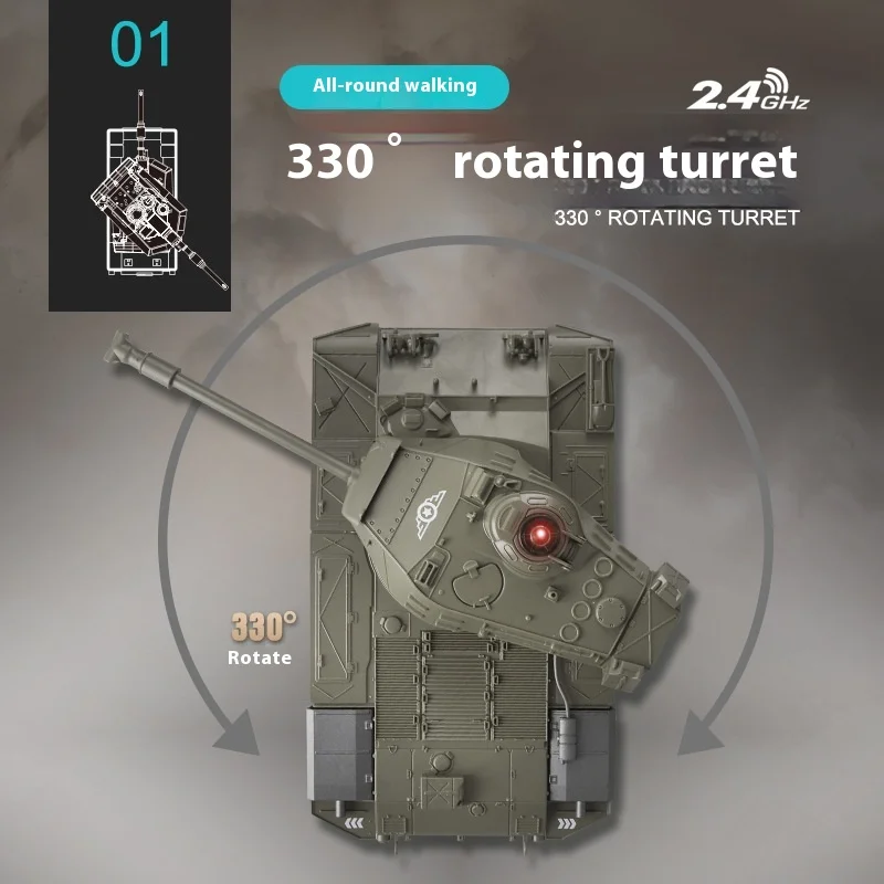 1:30 escala Rc M41a3 tanque militar 2,4g doble Joystick Control remoto todo terreno modelo impermeable para niños/adultos cumpleaños Navidad Gif