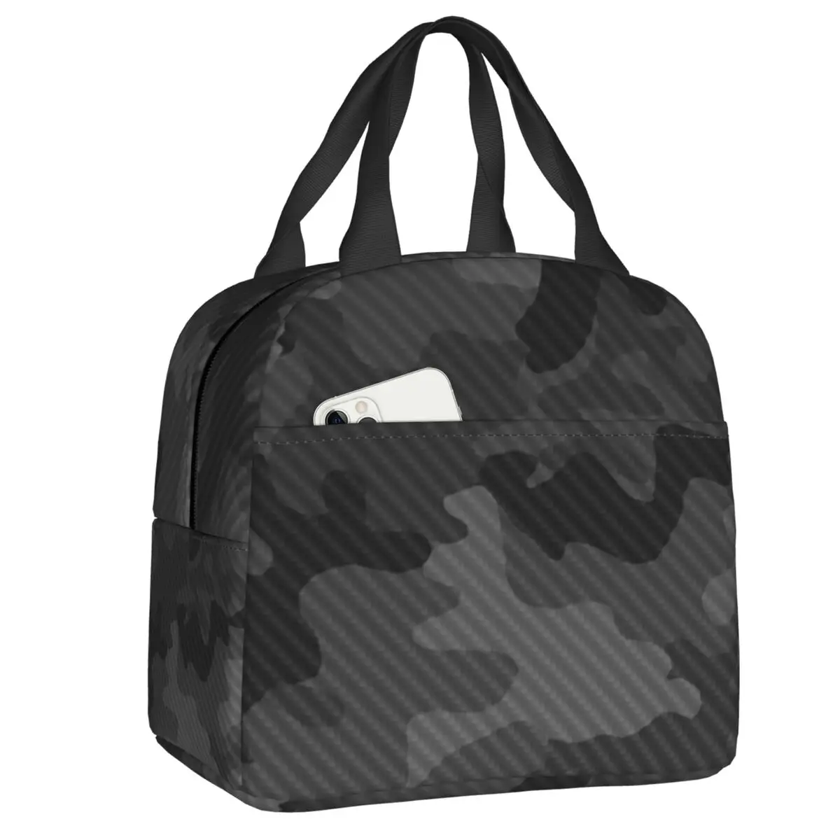 

Custom Carbon Camouflage Design Insulated Lunch Bags for Women Camouflage Resuable Cooler Thermal Food Lunch Box School Children