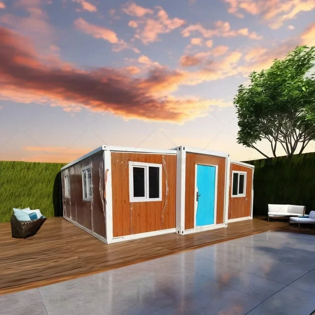 Double Wing Folding Room China Foldable Prefab 20Ft 40Ft Granny Flat Prefabricated 3 Bedroom House in Australian Exporter