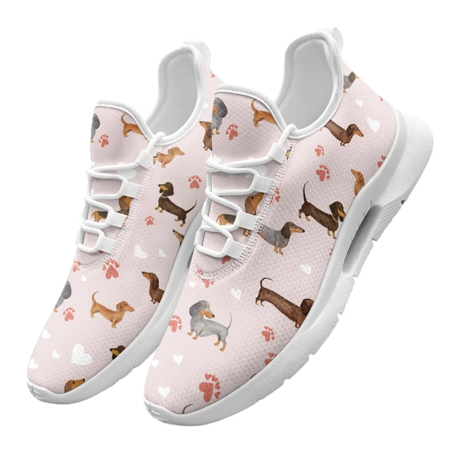 

XIXIRIMIDO Lace-up Casual Shoes Mens Sneakers Comfortable Mesh Breathable Walking Shoes Women's Lightweight Sneaker Dachshund