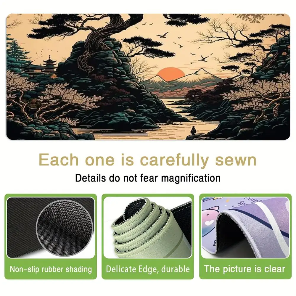 Guofeng Scenery XXL Mouse Pad Anti-Slip Natural Rubber Bottom Computer Office Pads Laptop Keyboard PC Accessories