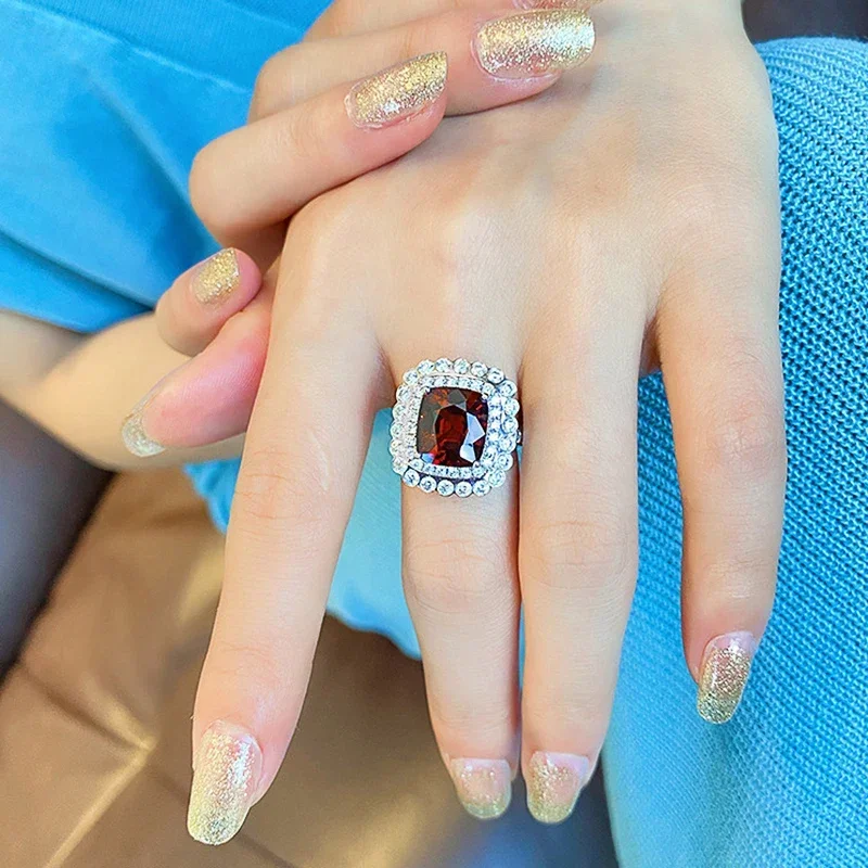 2025 الجمالية العقيق تشيكوسلوفاكيا النساء خواتم ل الزفاف المشاركة الفاخرة الإناث فنجر اكسسوارات هدية للذكرى السنوية مجوهرات الأزياء