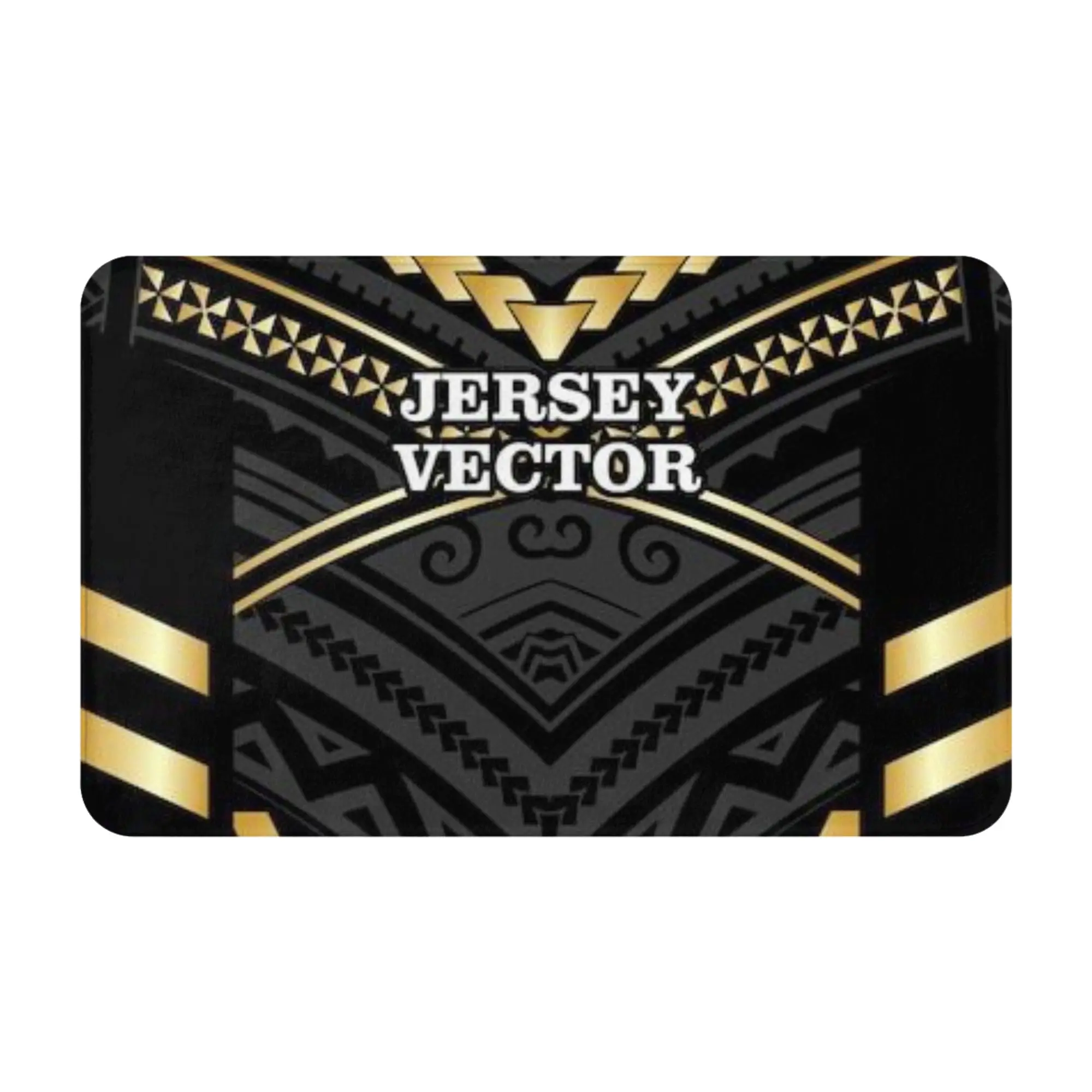 Black Gold Maori Tribal Sport Jersey Pattern Anti-Slip Doormat Bedroom Mat  Outdoor ModernDecor