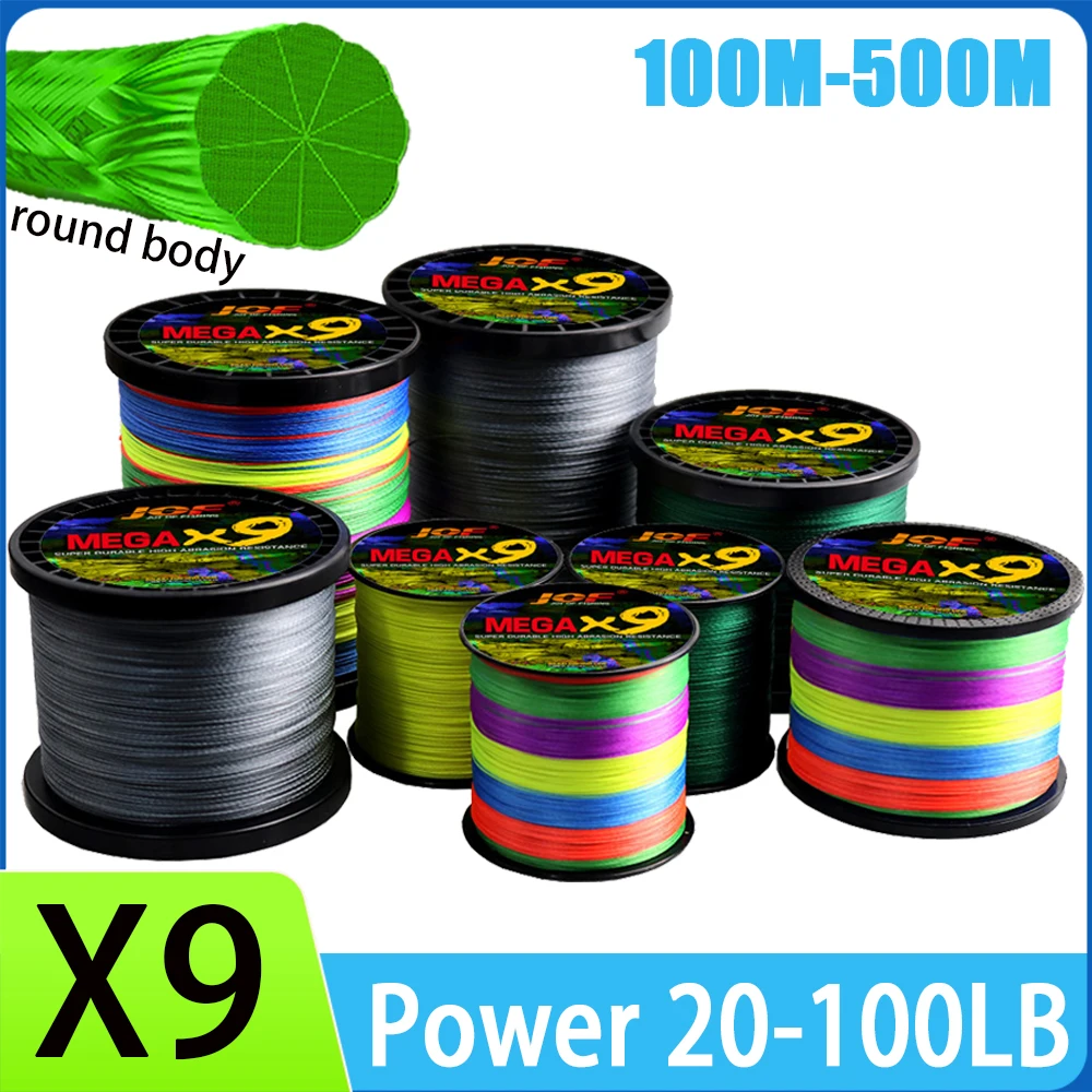 Fly PE Fishing Line 9 Strands 100m Braided Lines Super Strong Multifilament Line Trout 20-100LB Lure Wire Far Casting