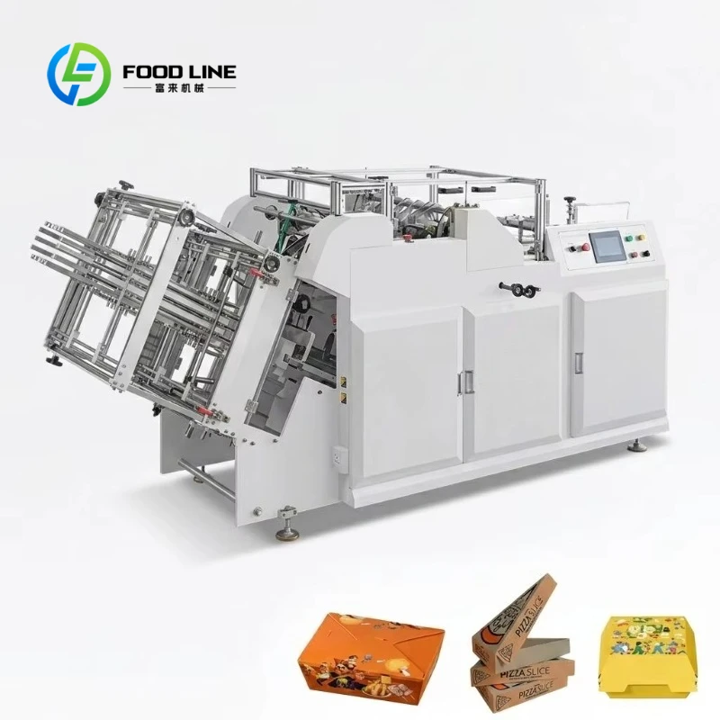 Customized Fully Automatic Food Paper Box Take Away Lunch Carton Cardboard Making Machines Pizza Paper Box Forming Machine