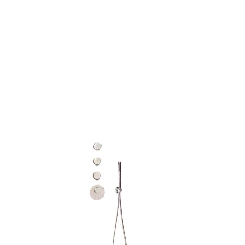 Brushed silver, brushed nickel, ceiling shower head