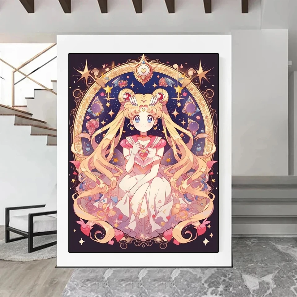 DIY 5D Diamond Painting New Set Anime Girl Picture Mosaic Full Rhinestone Embroidery Cross Stitch Home Art Decoration