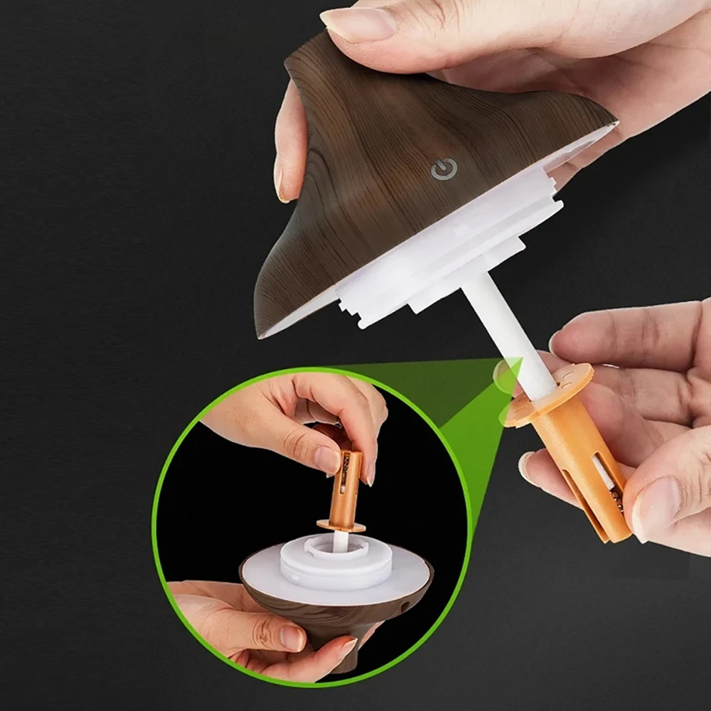 موزع روائح عطرية بتصميم حبوب الخشب الحديثة للمنزل - ناشر روائح USB سعة 300 مل مع خاصية إيقاف تلقائي للزيوت العطرية مع خاصية الإغلاق التلقائية