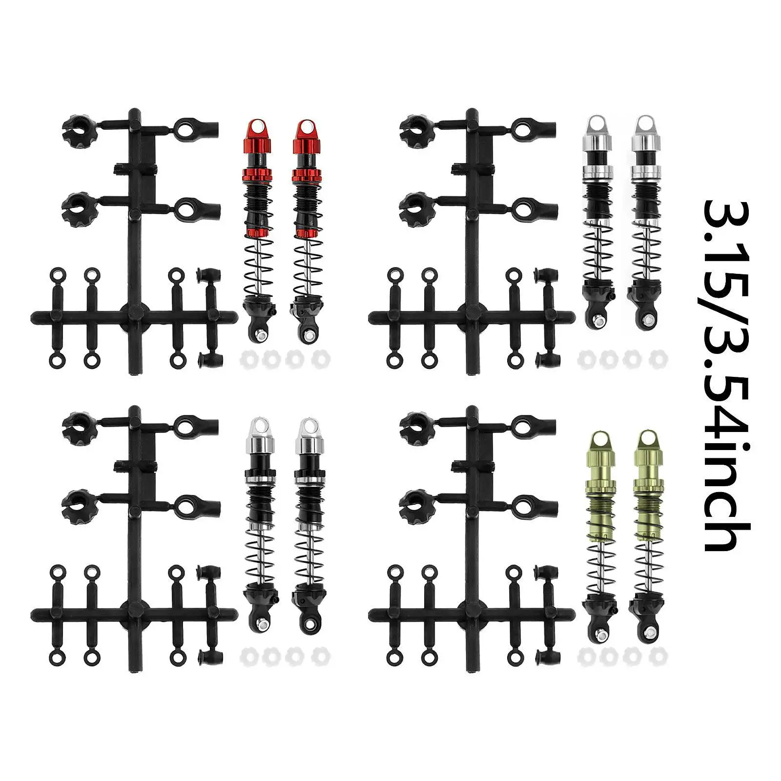 1:10 Scale RC Car Shock Front Rear Shock Absorber Set, Shock Absorber Kits RC Hobby Model Accessories Upgrade Car ,